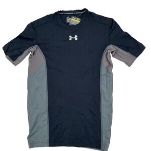 Under Armour HeatGear Compression Shirt Mens Medium Black‎ Grey 1257555 Athletic